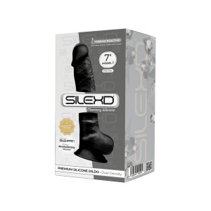 "SileXD Фаллоимитатор на присоске MODEL 1 (7), черный , длина 17.75см, диаметр 3.50см"