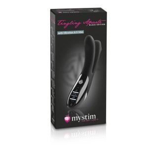 Двойной электростимулятор Mystim Tingling Apart eStim Vibrator, Black Edition , c вибрацией, длина 25.00см, диаметр 4.30см