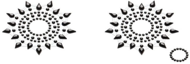 Набор стикеров Breast & Pubic Jewelry Crystal Stiker черный, 2 шт.