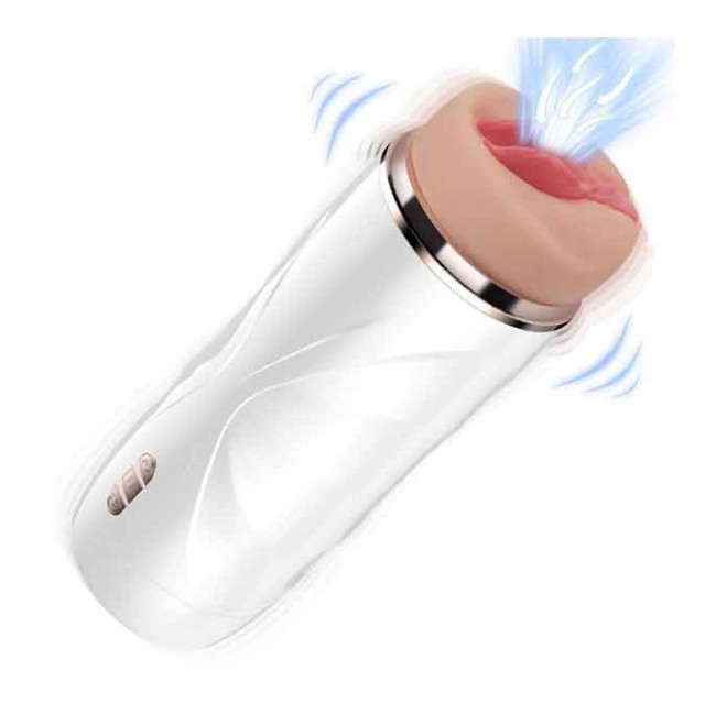 МАСТУРБАТОР С ВИБРАЦИЕЙ вес 690 г, 225x80 мм, 10 режимов вибрации, 5 режимов вакуума  арт. SQ-50092