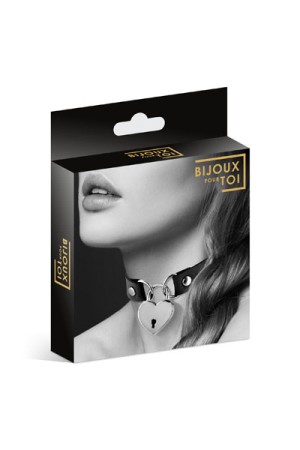 Чокер с замком сердце COLLIER PENDENTIF COEUR NOIR , длина 34.00см, диаметр 0.00см
