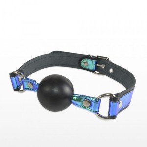 Кляп-шар с яркими ремешками из натуральной кожи , длина 57.00см, диаметр 4.00см