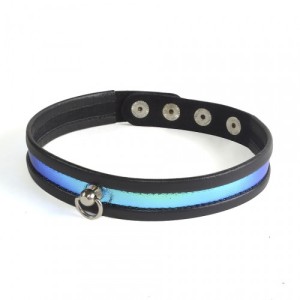 Узкий ошейник чокер с колечком и яркой отделкой , длина 41.00см, диаметр 0.00см
