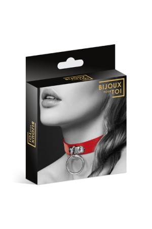 Чокер с кольцом COLLIER FETISH ROUGE , длина 41.00см, диаметр 0.00см
