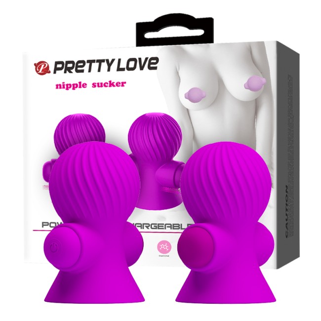 "Baile Pretty Love Nipple Sucker Перезаряжаемые виброприсоски на соски  , c вибрацией, длина 7.20см, диаметр 4.50см"