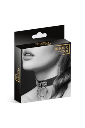 Чокер с кольцом черный COLLIER FETISH NOIR , длина 41.00см, диаметр 0.00см