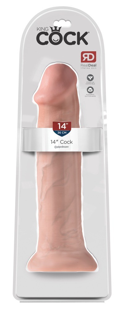 Фаллоимитатор-реалистик King Cock телесный, 36 см