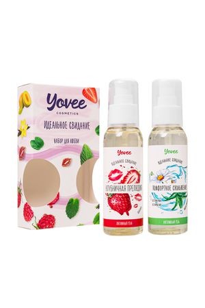 Набор гелей-смазок Yovee для любви (721003+721053), вкусовой (клубника) + увл (алоэ), 2х100 мл