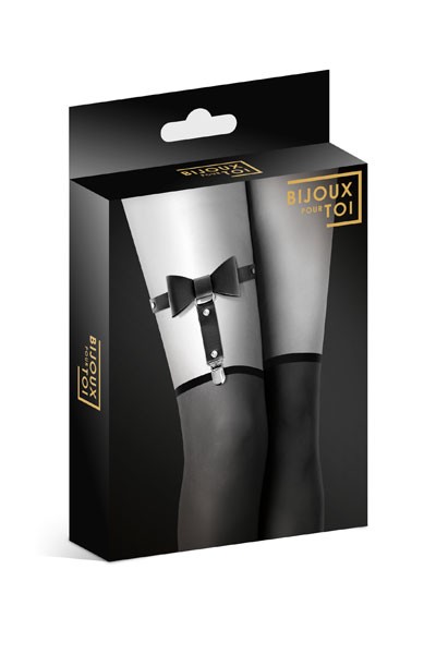 Гартер Bijoux Pour Toi с бантиком черный GARTER WITH BOW BLACK , длина 0.00см, диаметр 34.00см