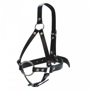 Расширитель-кольцо черный с фиксацией-сбруей на голову , длина 0.00см, диаметр 4.00см