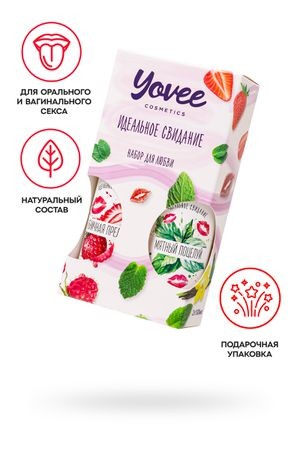 Набор гелей-смазок Yovee для любви (721003+721005), вкусовые (клубника+мята), 2х100 мл