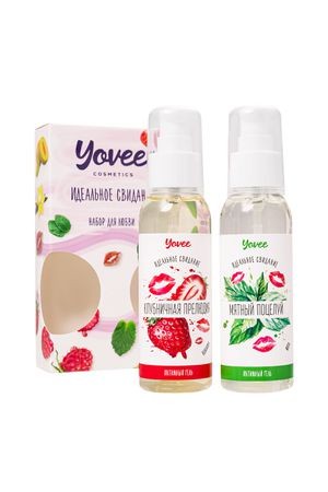 Набор гелей-смазок Yovee для любви (721003+721005), вкусовые (клубника+мята), 2х100 мл
