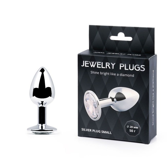 SILVER PLUG SMALL (втулка анальная) цвет кристалла бесцветный, L 72 мм, D 28 мм, вес 50 г, арт. SS-01 SILVER PLUG SMALL (втулка анальная) цвет кристалла бесцветный, L 72 мм, D 28 мм, вес 50 г, арт. SS-01