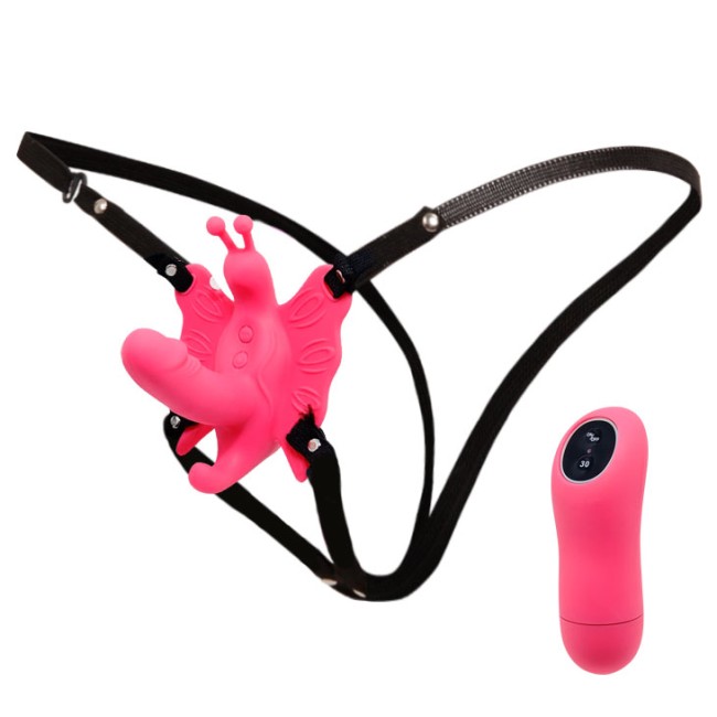 "Стимулятор клитора и зоны G бабочка на ремешках с вибрацией Ultra  Passionate Harness , c вибрацией, длина 11.00см, диаметр 2.70см"