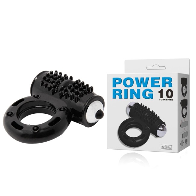 "Эрекционное кольцо с вибрацией POWER RING 10 , c вибрацией, длина 6.50см, диаметр 2.80см"