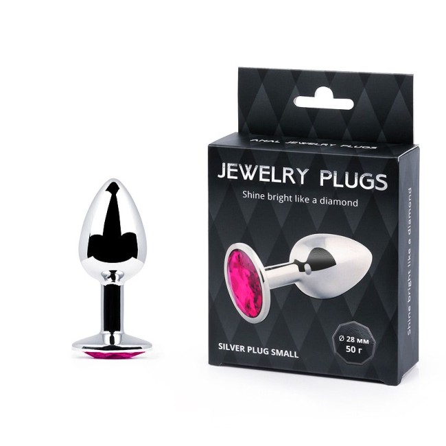 SILVER PLUG SMALL (втулка анальная) цвет кристалла рубиновый, L 72 мм, D 28 мм, вес 50г, арт. SS-14