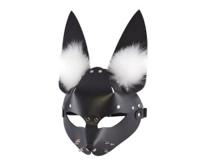 Маска Зайка с мехом, чёрная , длина 0.00см, диаметр 0.00см