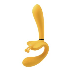 Безремневой страпон с вибрацией The Monarch, желтый , c вибрацией, длина 23.00см, диаметр 0.00см