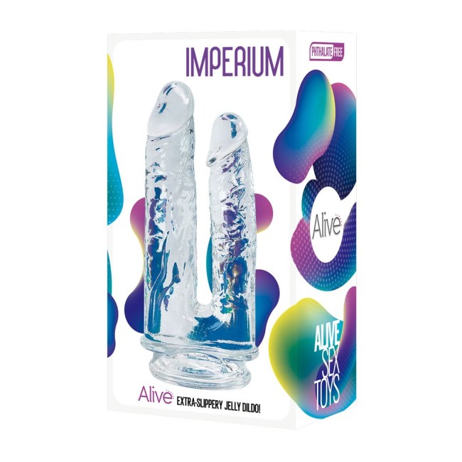 "Фаллоимитатор двойной Imperium Jelly Dildo прозрачный , длина 14.00см, диаметр 4.30см"