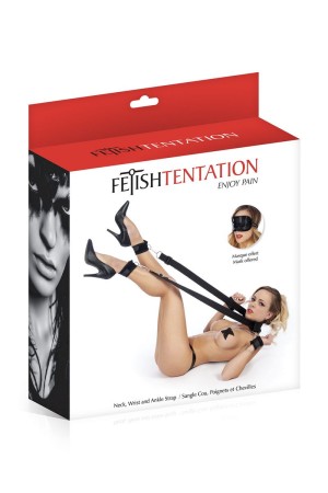 Fetish Tentation Набор фиксаций: наручники и наножники, маска , длина 240.00см, диаметр 0.00см
