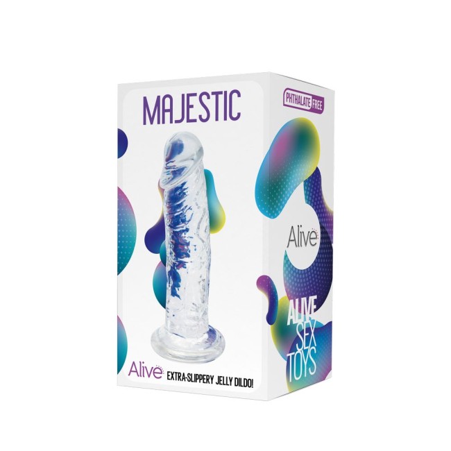"Фаллоимитатор на присоске Majestic Jelly Dildo прозрачный , длина 14.70см, диаметр 3.70см"