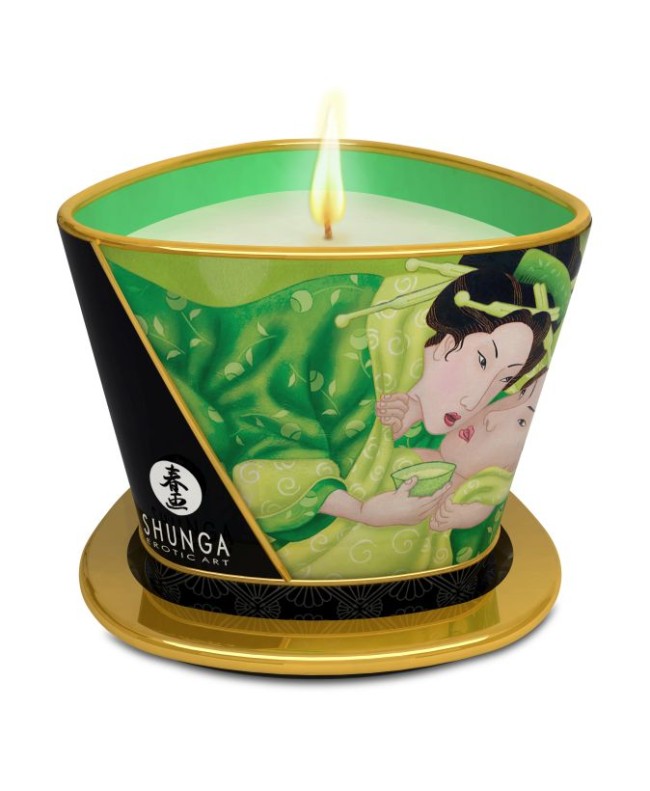 Массажное арома масло в виде свечи, Exotic Green Tea Зеленый чай 170 мл.