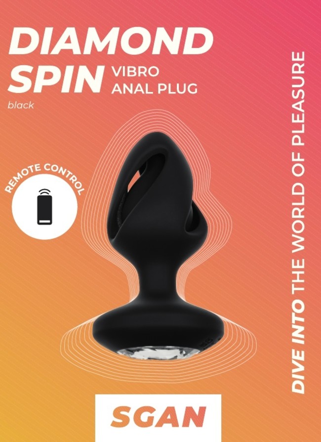 Анальная пробка  “Diamond Spin” c вибрацией