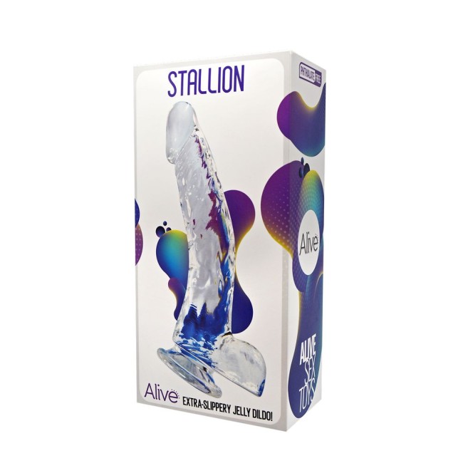 "Фаллоимитатор на присоске Stallion Jelly Dildo прозрачный , длина 22.00см, диаметр 3.50см"