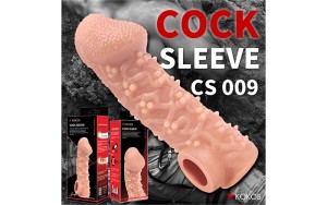 Насадка на фаллос с узором из мелких шариков и отверстием для мошонки COCK SLEEVE CS.009 Large , длина 17.60см, диаметр 4.60см