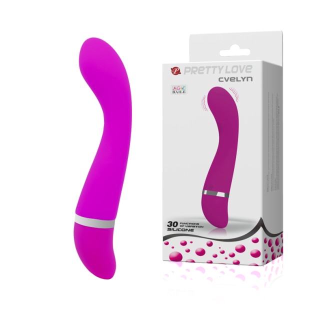 "Вибромассажер G-SPOT PRETTY LOVE CVELYN, 30 ф-ций , c вибрацией, длина 20.00см, диаметр 3.50см"