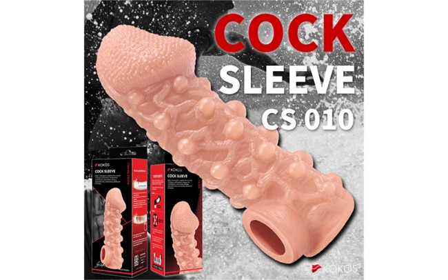 Насадка на фаллос с шариками и отверстием для мошонки CS.010 Medium , длина 15.60см, диаметр 4.20см