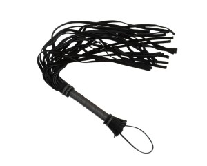 Черный флогер с хвостами из велюровой кожи чёрного цвета , длина 65.00см, диаметр 0.00см