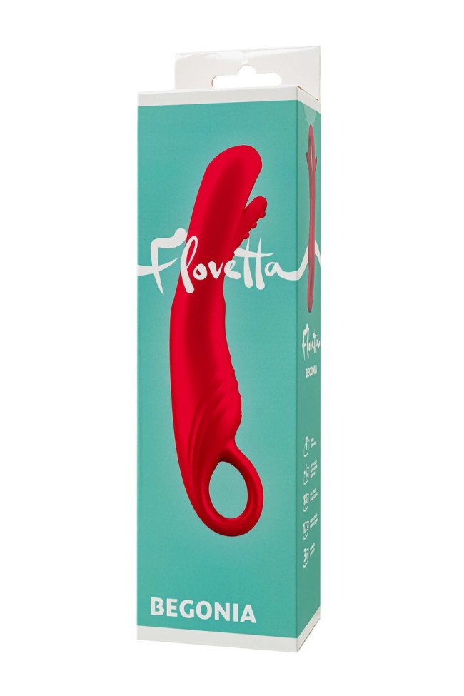 Стимулятор с двигающимся язычком Flovetta BEGONIA, силикон, розовый, 18,5 см