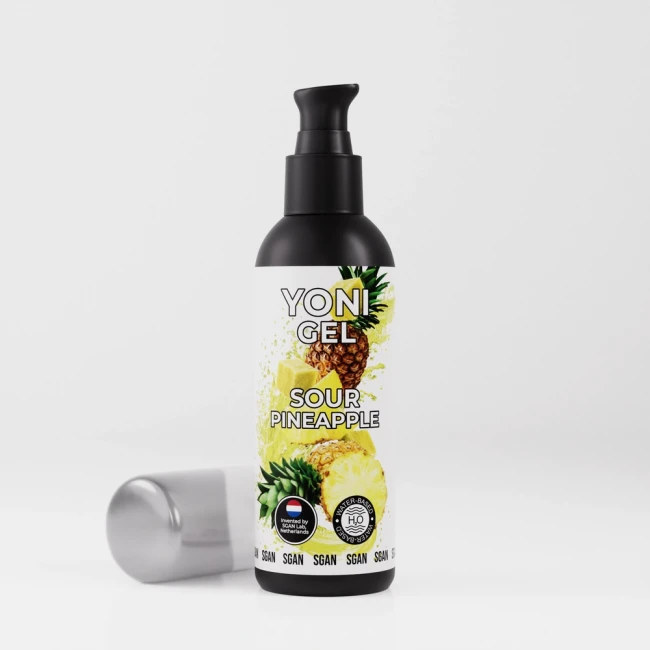 Съедобный лубрикант Ананас кислый SGAN YONI GEL, интимная смазка на водной основе 100 мл 