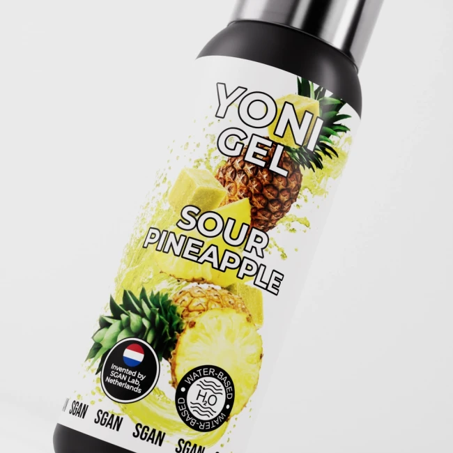Съедобный лубрикант Ананас кислый SGAN YONI GEL, интимная смазка на водной основе 100 мл 